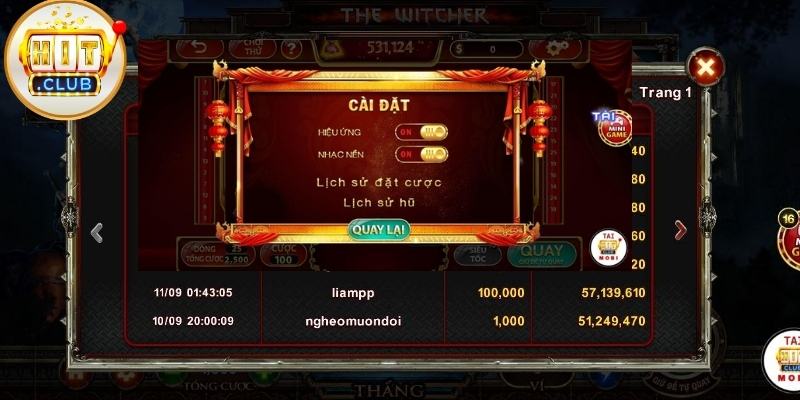 Hệ số tăng dần cơ hội thắng càng lớn 